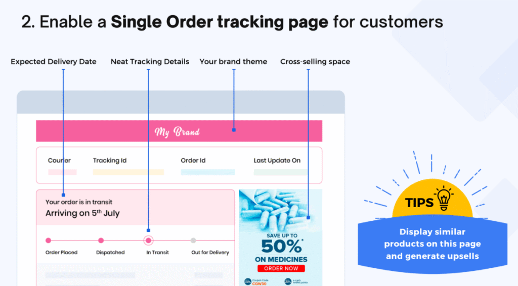 2. Enable a Single Order tracking page for customers