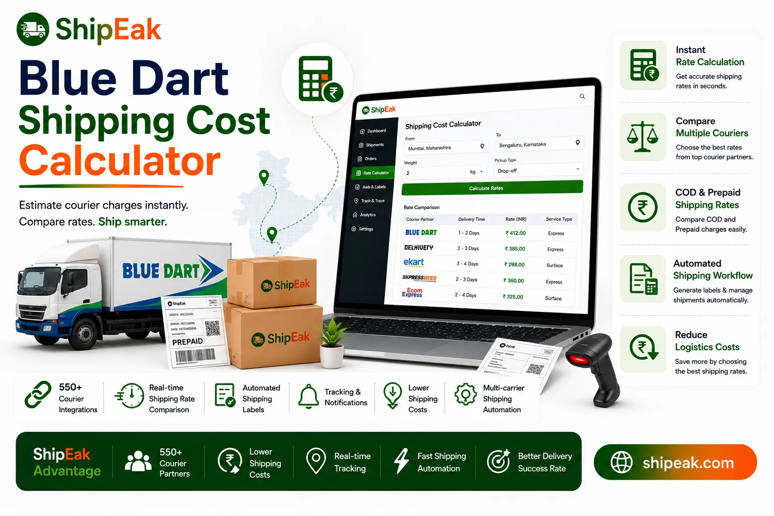 Blue Dart Shipping Cost Calculator