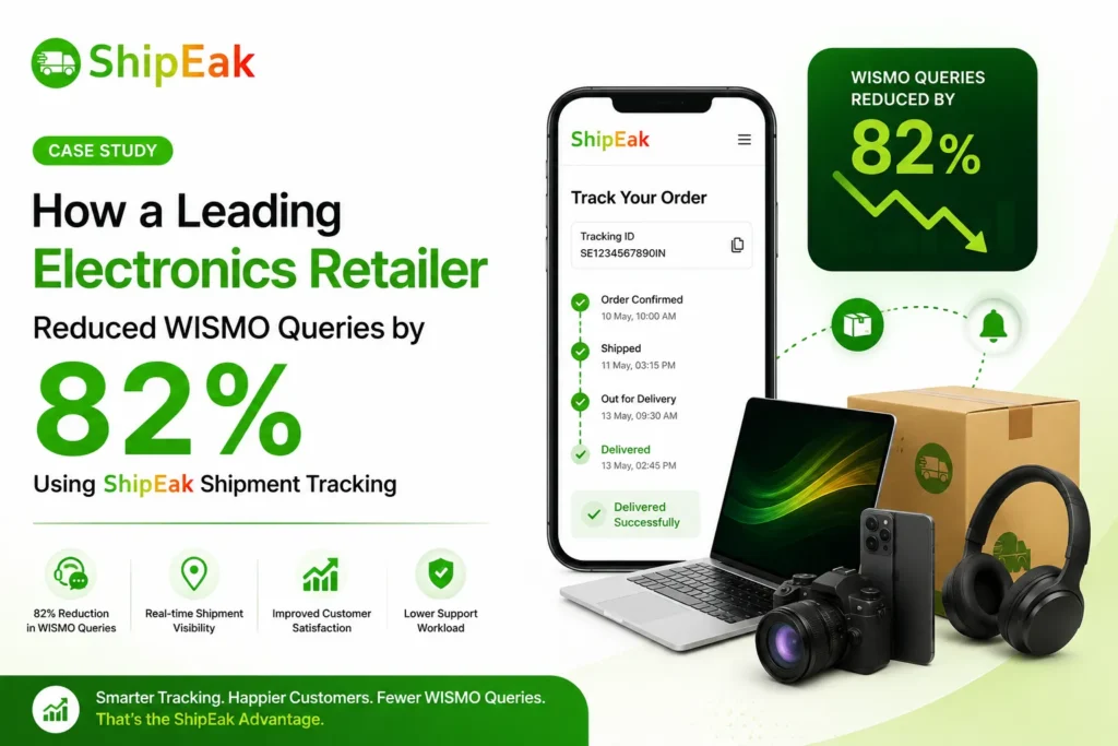 Case Study 1-How a Leading Electronics Retailer Reduced WISMO Queries by 82% Using ShipEak Shipment Tracking