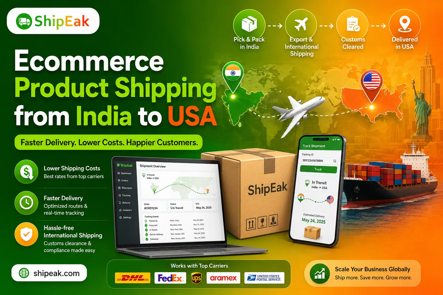 Ecommerce Product Shipping from India to USA