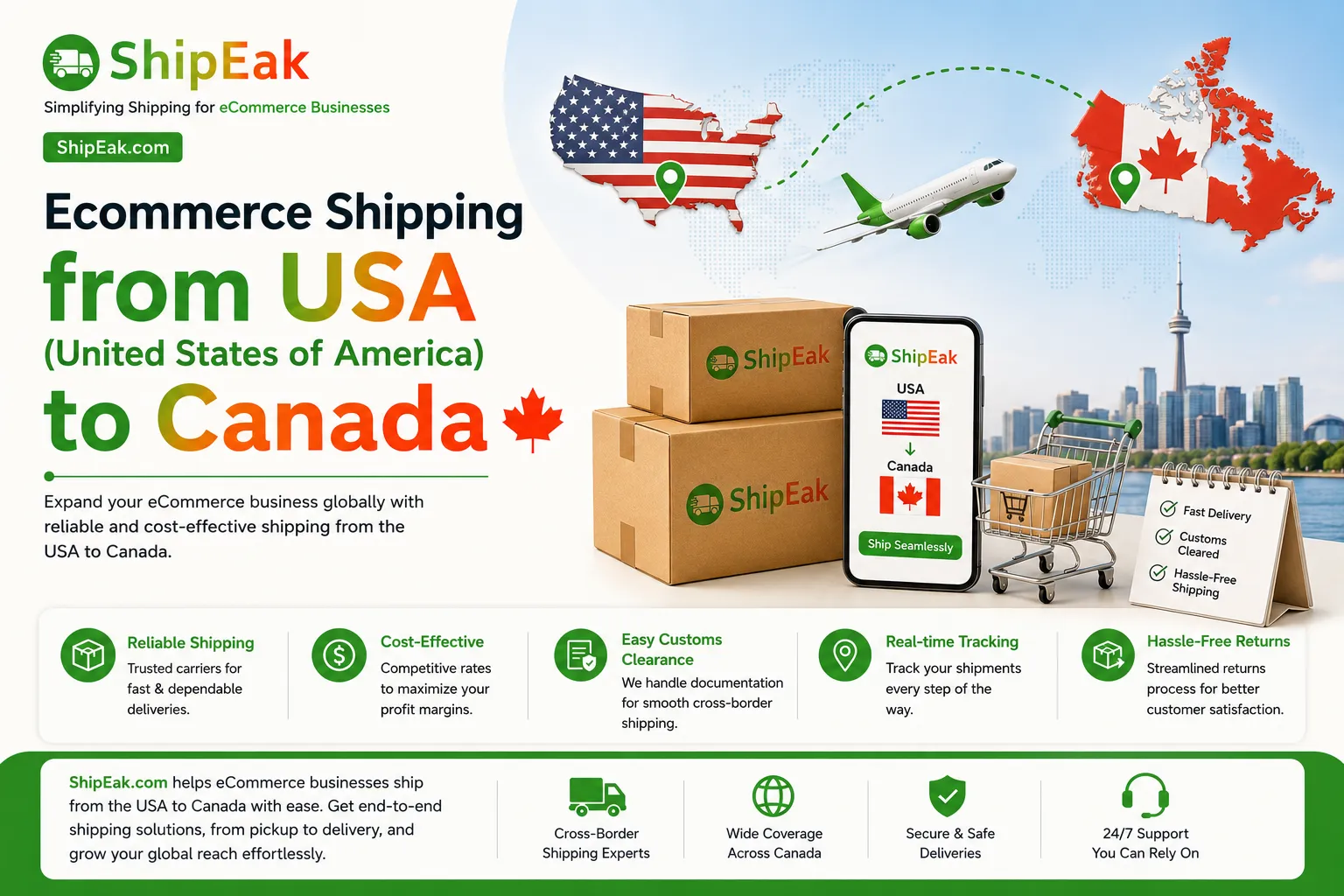 Ecommerce Shipping from USA United States of America to Canada