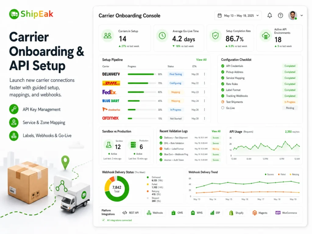 Carrier Onboarding & API Setup