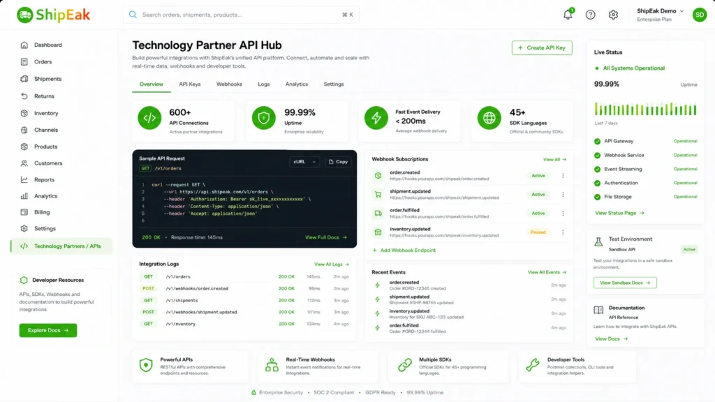 Technology Partner API Hub