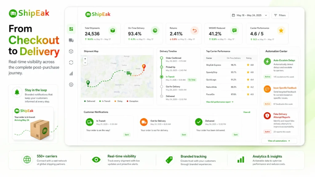 Unified Post-Purchase Visibility Dashboard Complete Visibility After Every Checkout